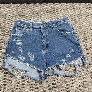 Riders Shorts Women’s Sz 10 High Rise Distressed Raw Hem Thrashed Cutoff Y2K